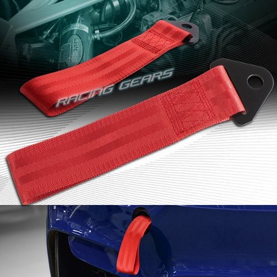 Universal Red Heavy-Duty Tow Hook Strap – Front/Rear Car Recovery Strap With Steel Hook