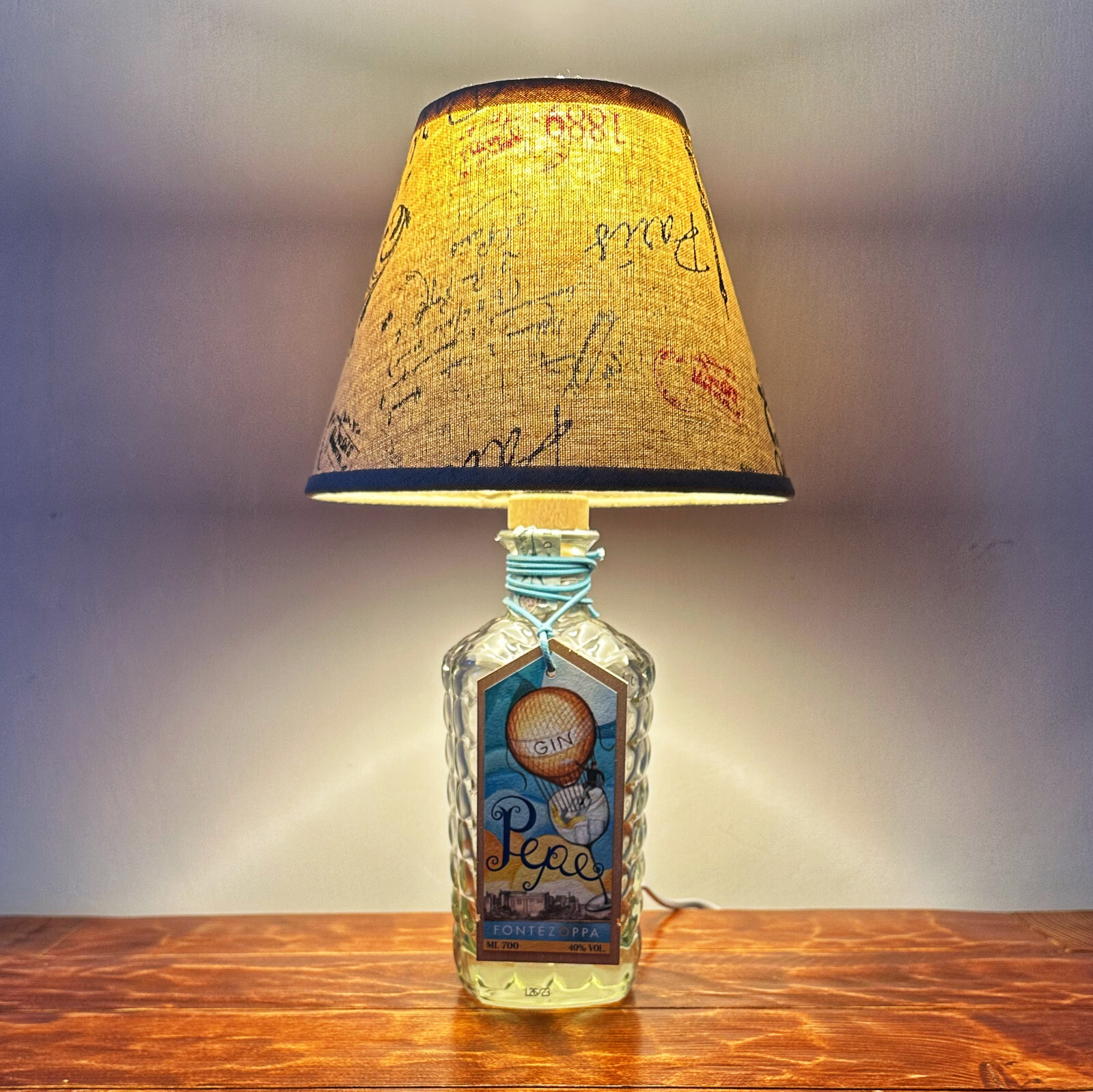Lampada da Tavolo Vintage Gin Pepe Fontezoppa Bottiglia 700ml Lux