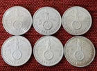UNIQUE 6 x Full Mint Set 5 ReichsMark 1936 Nazi Silver Coin AU Lot 2