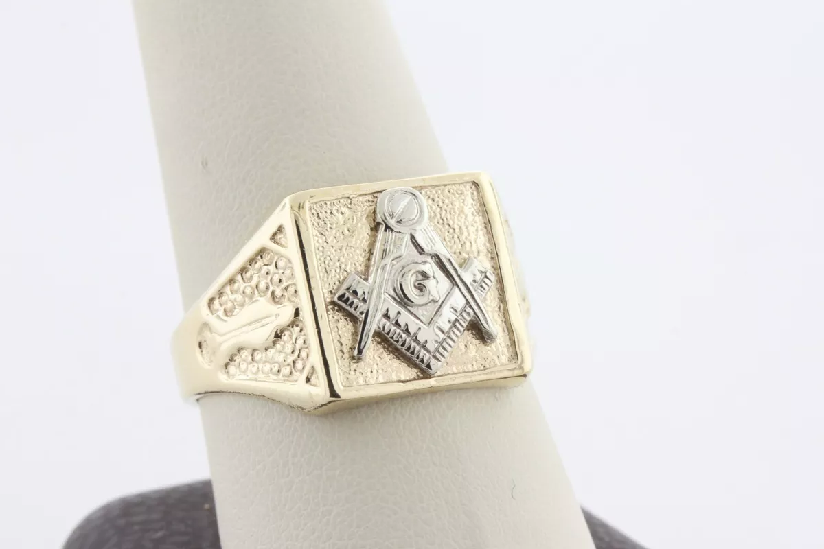 Vintage Dason 10K Yellow Gold Blue Lodge 3rd Degree Compass