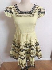 Vintage 70s does 50s yellow patio dress squaredance pinup VLV retro western med