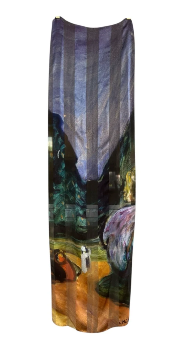 Brochier Soieries Art To Wear Silk Scarf Edvard Munch "The Scream" Scarf