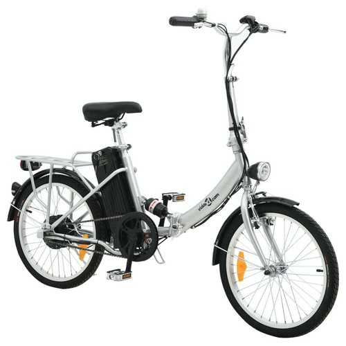 vidaXL Bicicletta bici elettrica pieghevole batteria ioni litio lega  alluminio | eBay