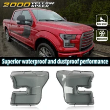 Headlights Headlamp Lens Smoked Cover 1Pair Fit For 2015-2017 Ford F150 F-150