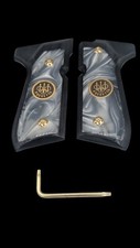 Beretta Grips Wood White Amber With Emblem And Gold Screws Beretta Grips Wood White Amber With Emblem And Gold Screws