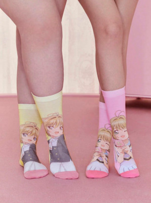 Cardcaptor Sakura Anime Cute Women's Kawaii Cartoon Crew Socks - Pack of 2