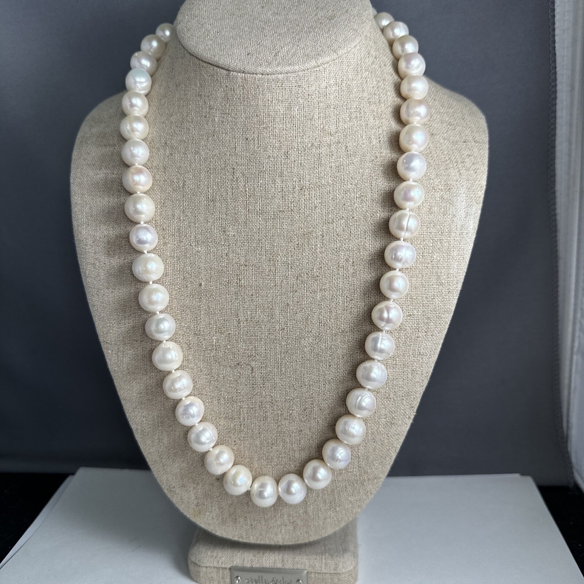 Beautiful Sterling Silver Ktc White Kashi Pearl 22 Inch