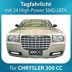 LED daytime running lights Chrysler 300CC with control & dimming function with R-87