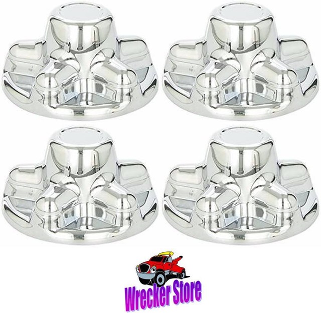Qty. 4, Chrome Plated ABF Trailer Wheel Cover, Hub Caps, 5 lug, 5 x 4.5