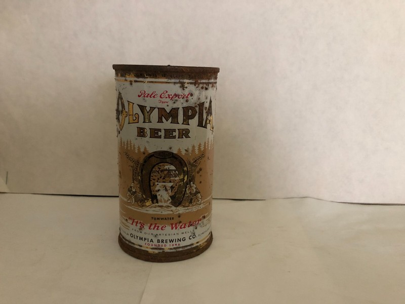 1950s Olympia Beer Flat Top Can, Olympia Brewing, Olympia, WA - Great Color!