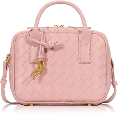 OSCAURT Woven Bag for Women Top Handle Satchel Handbag Crossbody Bag PU Leather Shoulder