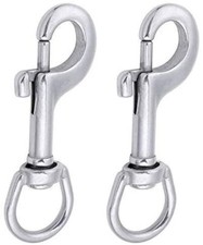 2pcs Oval Swivel Eye Bolt Snap Hooks Stainless Steel Trigger Clip Diving Buckle