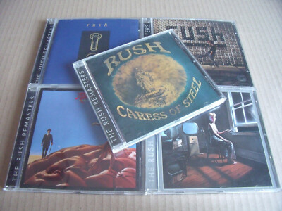 5 x Rush - Hemispheres, Caress Of Steel, Power Windows, Roll The Bones Remasters
