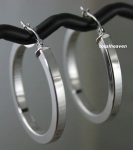 Italian 3 5g Solid 14k White Gold Square Hoop Earrings 1 2 Image Is Loading Italian 3 5g Solid 14k White Gold Square
