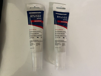 2 Tubes (2.8 oz ea) RTV102 GE Momentive Silicone White High Performance Adhesive