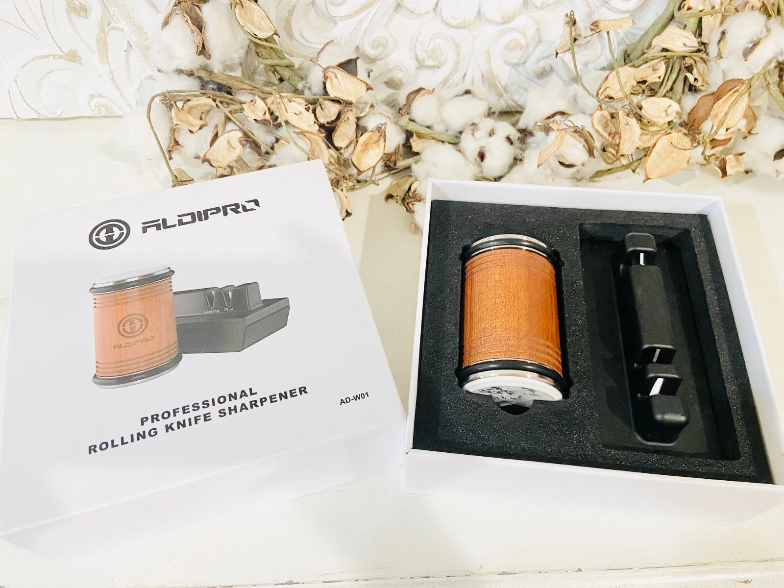 ALDIPRO Rolling Knife Sharpener - Knife Sharpening Kit with Diamond & Ceramic Di