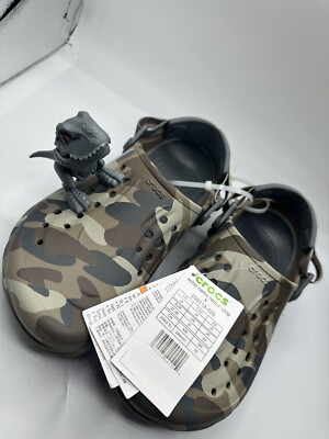 Crocs Echo Camo Redux Clog GS Boys Shoes Size J5 CUSTOM JIBBITZ