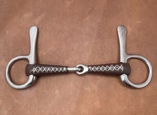 ARSAL FORGE Half Cheek Leather Covered Single Jointed Snaffle Driving Horse Bit