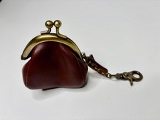 Leather And Brass Coin Purse with chain and Lobster Clasp from Glam Naturals