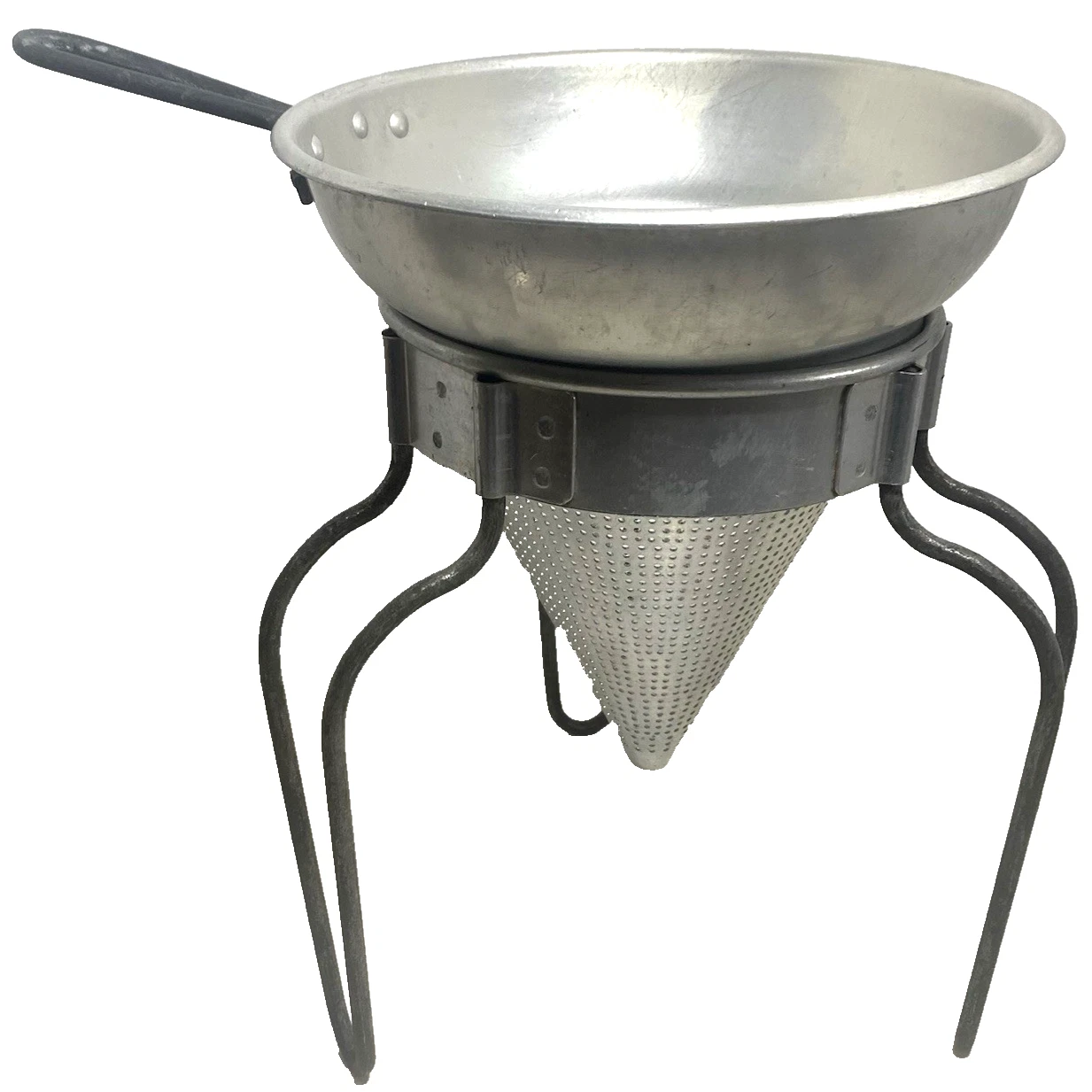VTG Wearever No. 462 Aluminum Colander Wood Pestle Sieve Strainer Canning