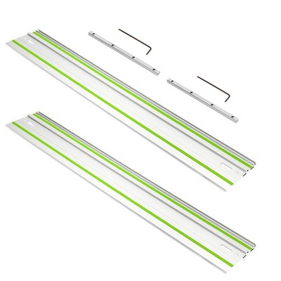 110in Track Saw Guide Rail for 55''x2 with Connector, Silver 