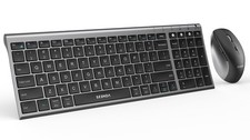 Wireless Bluetooth Keyboard and Mouse Combo, COE401 Rechargeable Slim Keyboar...