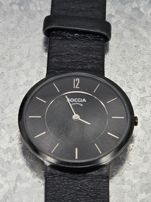 Boccia Titanium Men s Black Round Minimalist Sporty Men s Watch Classic
