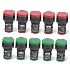  12V/24V/110V 20mA Energy Saving Indicator Light Mounting 110V 10PCS Green,Red