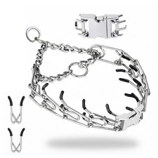 No Pull Dog Collar - 3mm 18-23 Inches Adjustable Fit Stainless Steel Dog Tr...