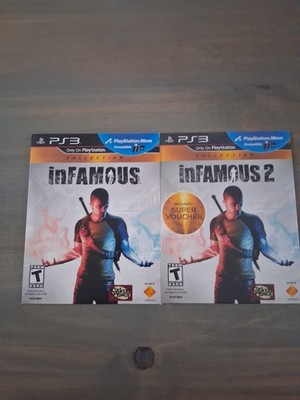 Sony Playstation 3 Infamous 1 Slightly Used & Infamous 2 Sealed CardboardSleeve 