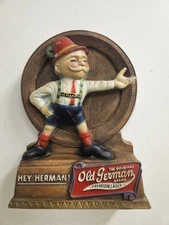 Old German Premium Lager Advertising Bar Beer Display Sign Hey Herman! Vintage
