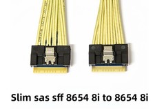 Slim SAS SFF-8654 8i to 8x straight-head U.2 NVME data cable 80CM 2.6ft