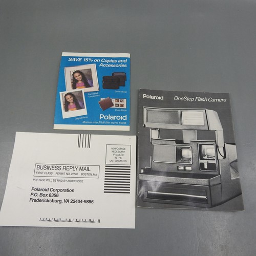 Polaroid OneStep Flash Instant Camera Black 600 Film Original Box Manual READ - Picture 15 of 15