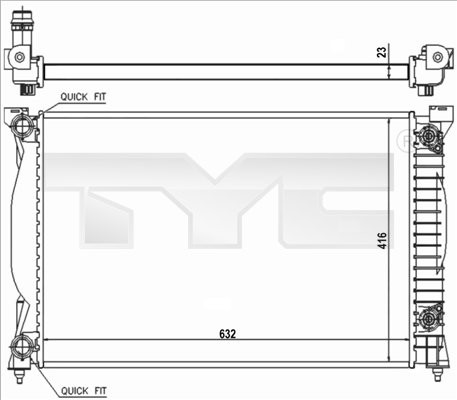 RADIATOR ENGINE COOLING 702-0014-R FOR AUDI A4/B7/Convertible/B6 A6/C5 SEAT - Picture 2 of 6