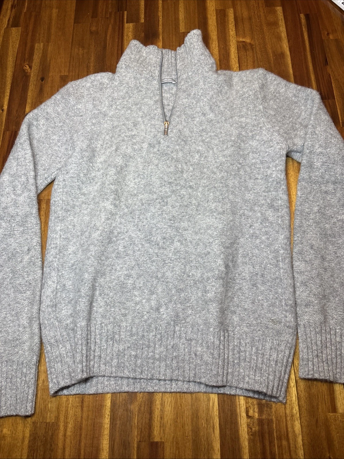Stefanel Wool Quarter Zip Sweater Size M Preppy Office Classic Authentic