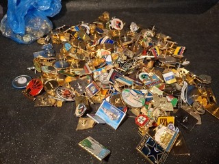 Pin Badges Vintage Joblot Of 200