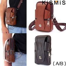 Cell Phone Waist Belt Holster Loop Pack Bag PU Leather Pouch Wallet Case  Cover