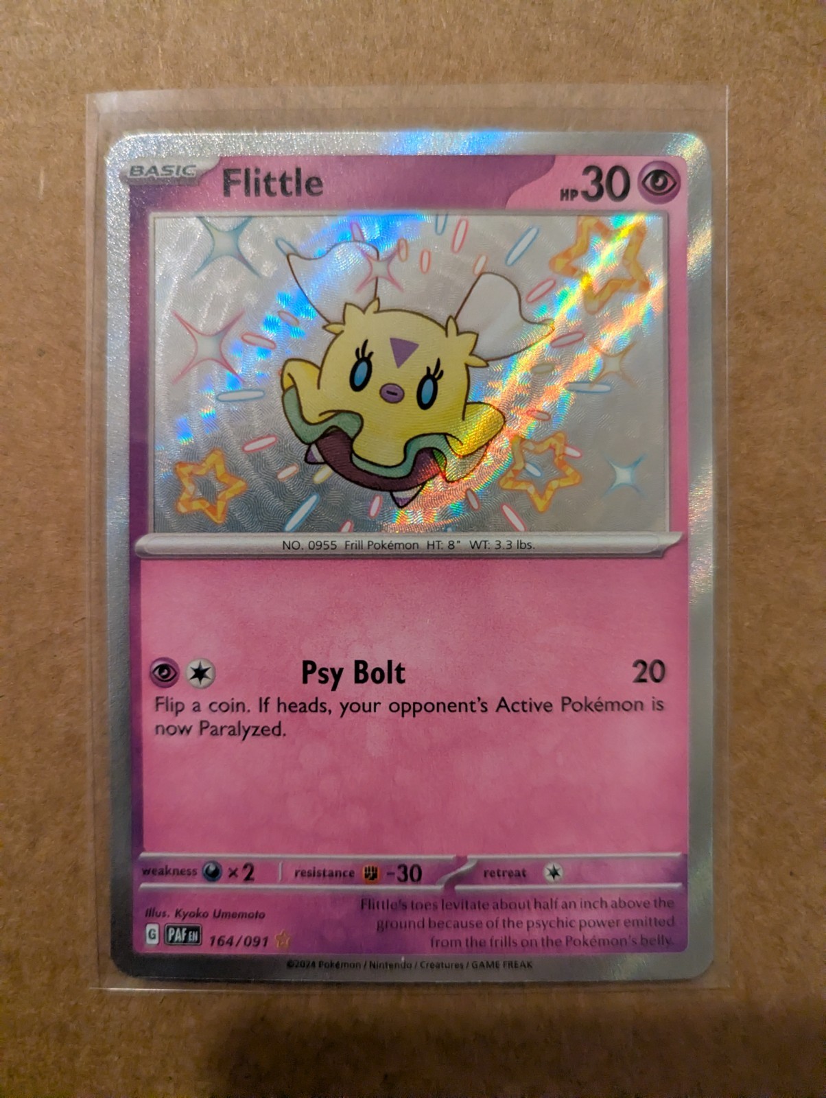 Flittle 164/091 Paldean Fates Holo Shiny Rare Pokemon Card TCG English NM
