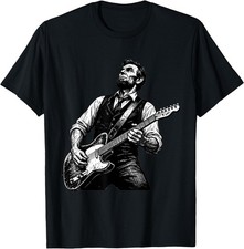 President Abraham Lincoln Playing Guitar Abe Lincoln Unisex Tee, Gildan 5000