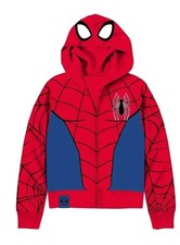 Spider-Man Licensed Boys Long Sleeve Full Zip Cosplay Hoodie Size L 10-12 NEW
