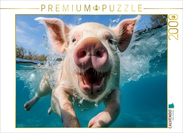 Calvendo Puzzle GlüCksschweinchen | 2000 Teile Lege-GrößE 90X67Cm Foto-Puzzle Fü-image