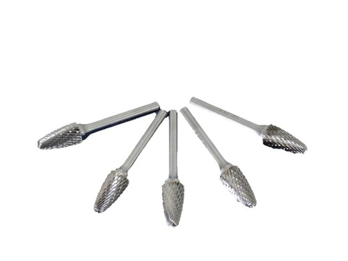 TEMO SF-5 Set 5 confezioni doppio taglio CARBURO BURR lima 1/2" albero tondo 1/4"D 2"L gambo - Foto 1 di 3
