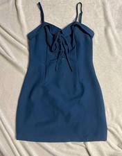 Blue Nasty Gal Mini/Short Bodycon Dress w/ Adjustable Straps Size 6