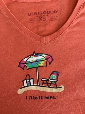 Life Is Good T-shirt XS Women Short Sleeve Summer Fun