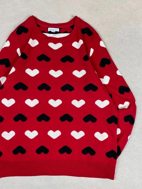 Pull Charter Club Crewneck sweat Motif Cœur En coton Rouge L - Photo 4/4