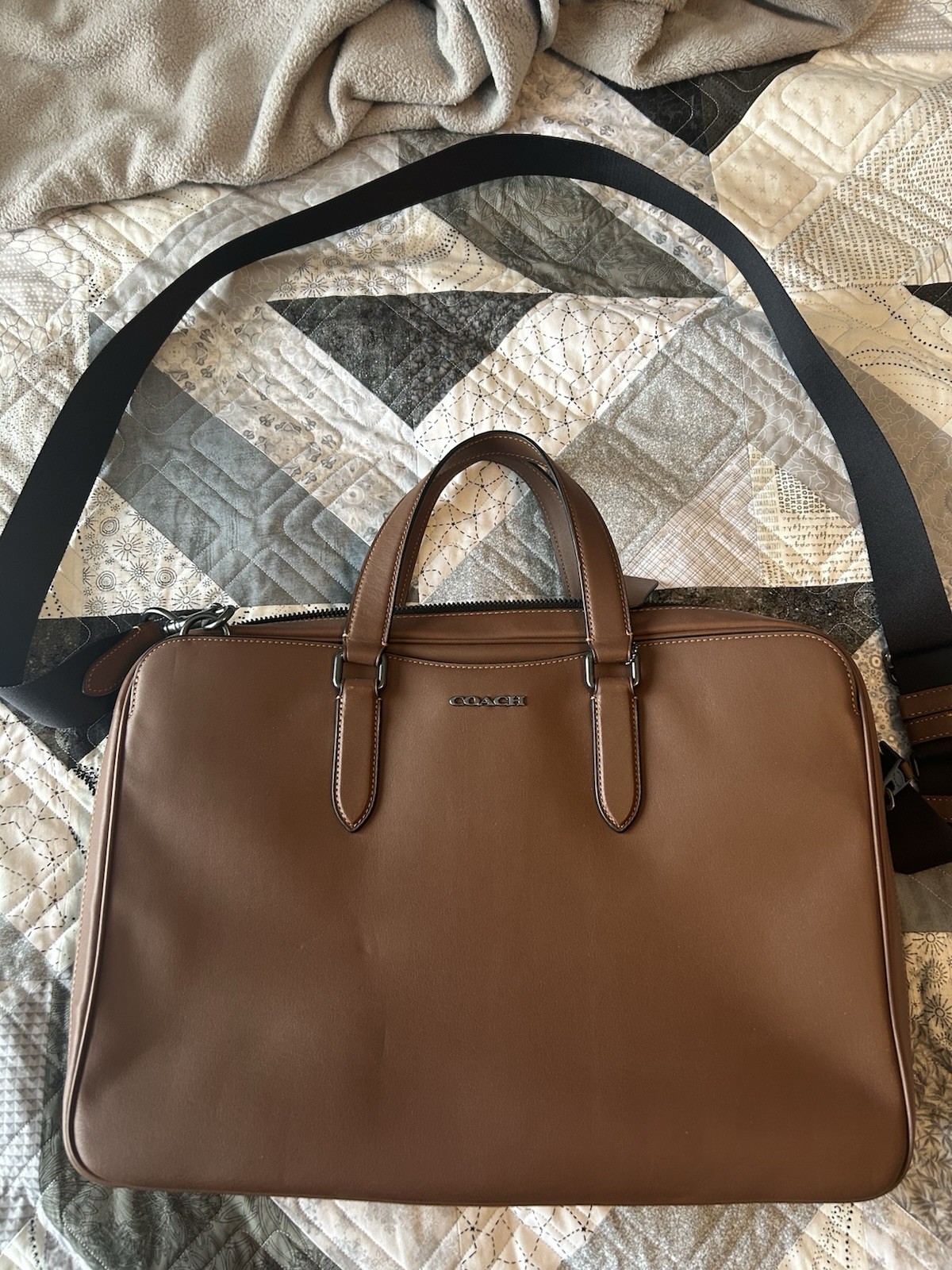 Coach Brown Briefcase Document Case Adjustable St… - image 1