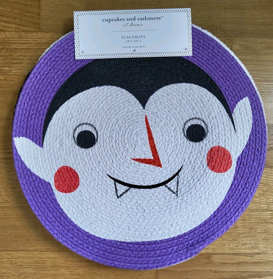 Baumwolle Halloween Platzsets Untersetzer Tisch Deko Sets Dracula Katze Skelett