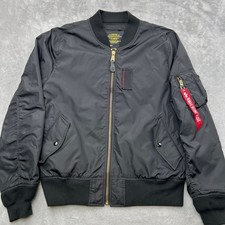 Alpha Industries MA-1 Flight Bomber Jacket Size XL Black Men Military Streetwear