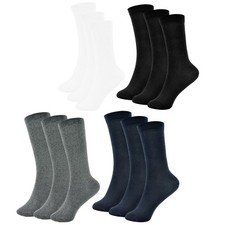 Kids Girls Boys Socks 3 Pack Plain Knee High Comfortable School Cotton Socks