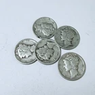 MERCURY SILVER DIMES LOT OF 5 - 90% SILVER FREE SHIPPING #8670